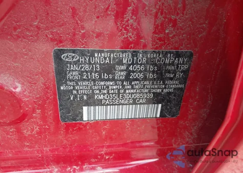 2013 Hyundai Elantra Gt из США, поврежденный, VIN KMHD35LE3DU085939